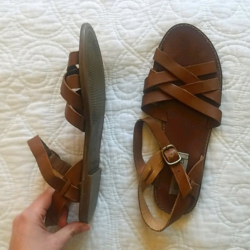 Cognac Sandals - BARELY WORN